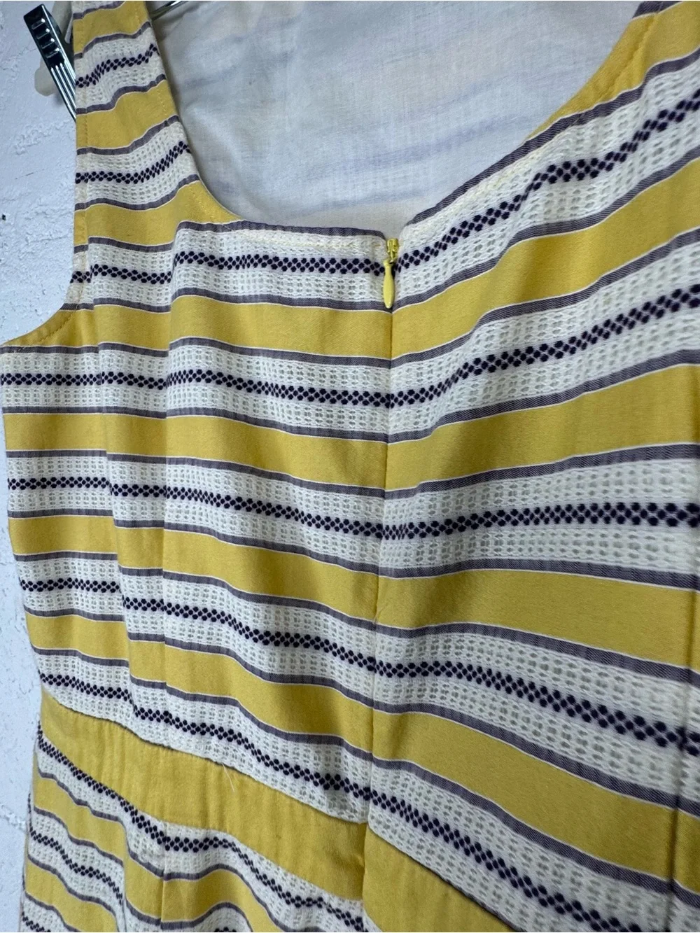Boden Grace Yellow Purple Stripe Sheath Dress‎ sz Sleeveless Summer US 10 L